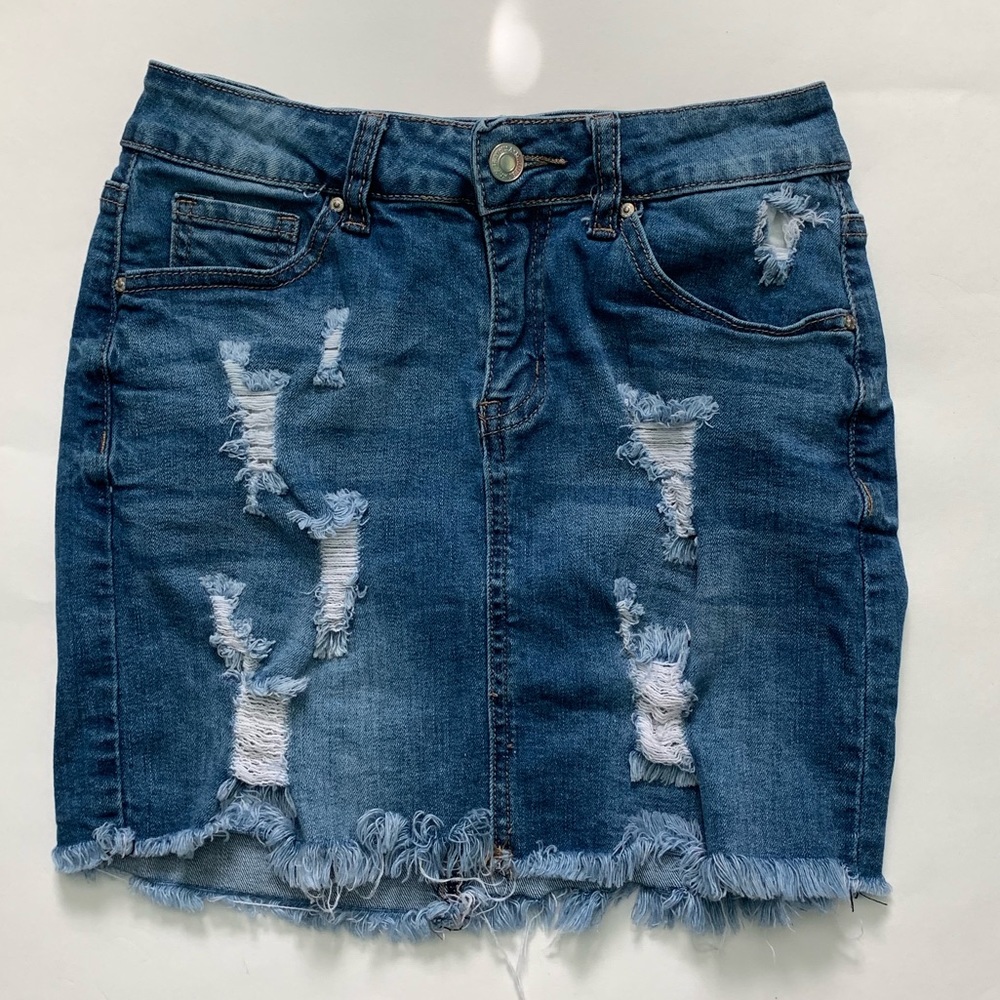 ripped jean skirt!